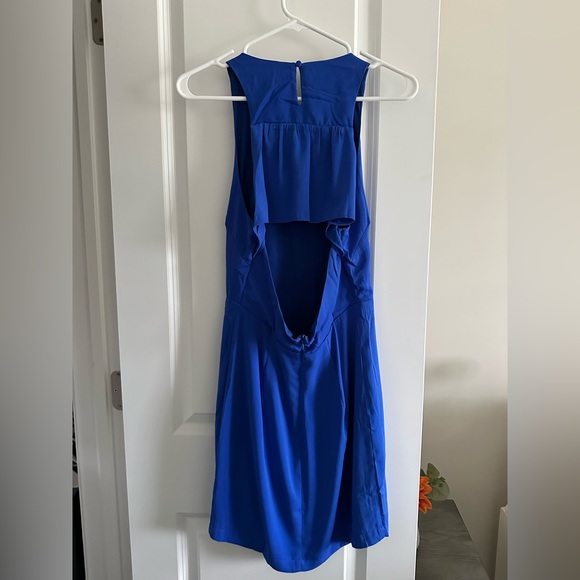 Blue Sleeveless Backless Cocktail Dress - Picture 4 of 7